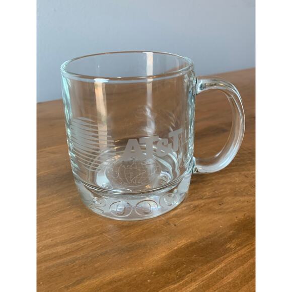 RARE AT&T Logo Telephone Glass Phone Company Vtg 2000 Retro Coffee Tea Mug Cup - Picture 1 of 9